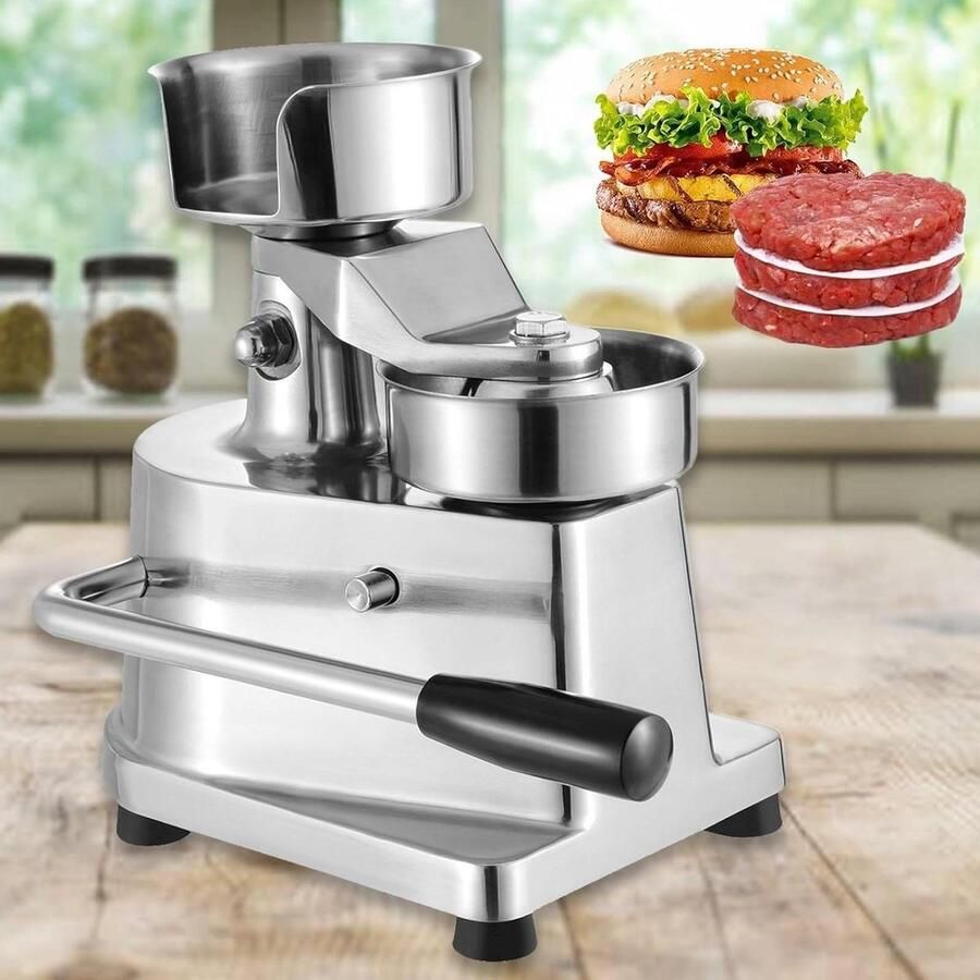 Burger Patty Maker Vleesvormer Burgers Maken Roestvrij Staal 4 Inch Zilver