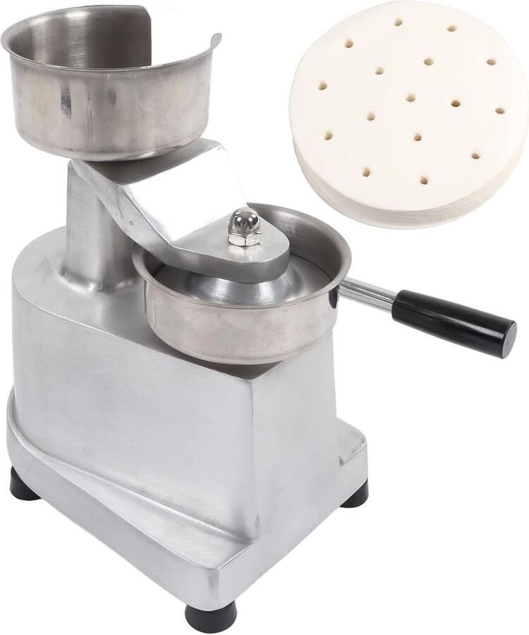 Burger Patty Maker Vleesvormer Hamburgers Maken Roestvrij Staal Diameter 130mm Zilver