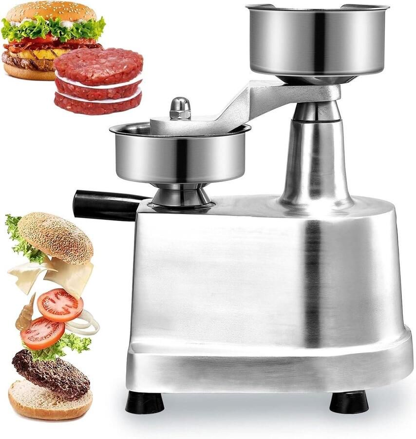Burger Patty Maker Vleesvormprocessor Burgers Maken Commerciële Pers 100-150mm Zilver