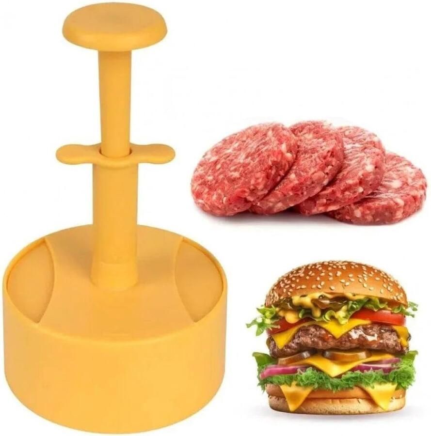 Burger Pers Patty Maker Burgers Maken Non-stick Oppervlak 16.8 x 10.3 cm Geel