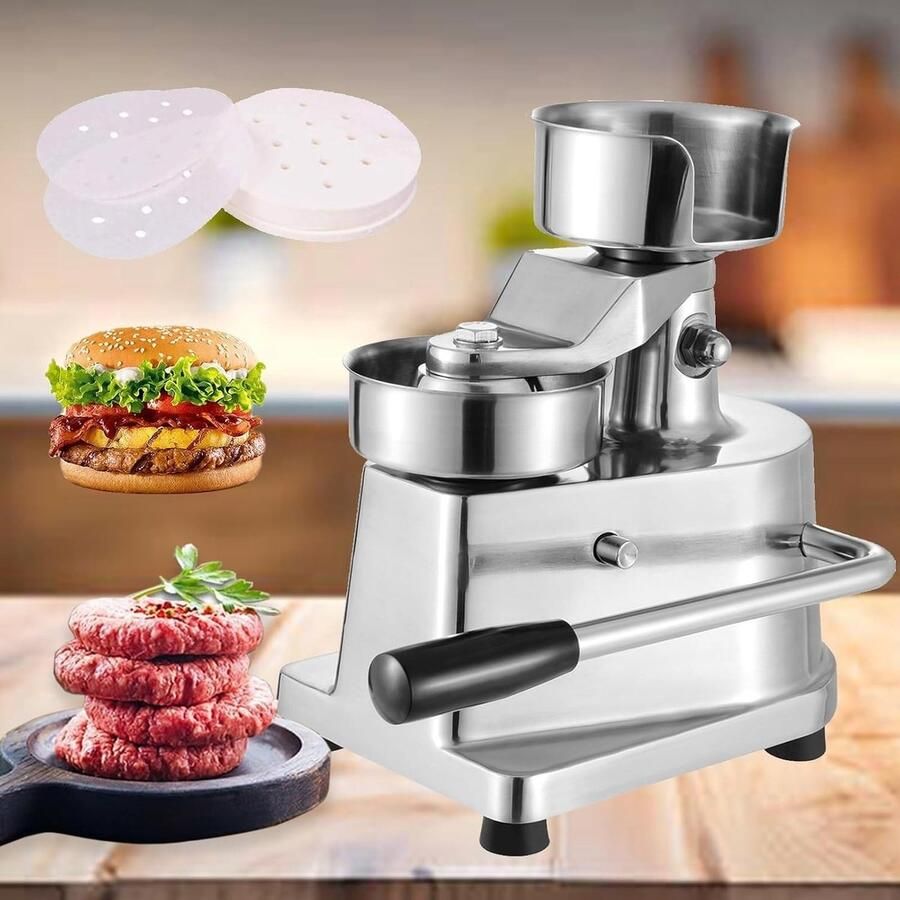 Burger Pers Patty Maker Burgers Maken Roestvrij Staal 4 inch Zilver