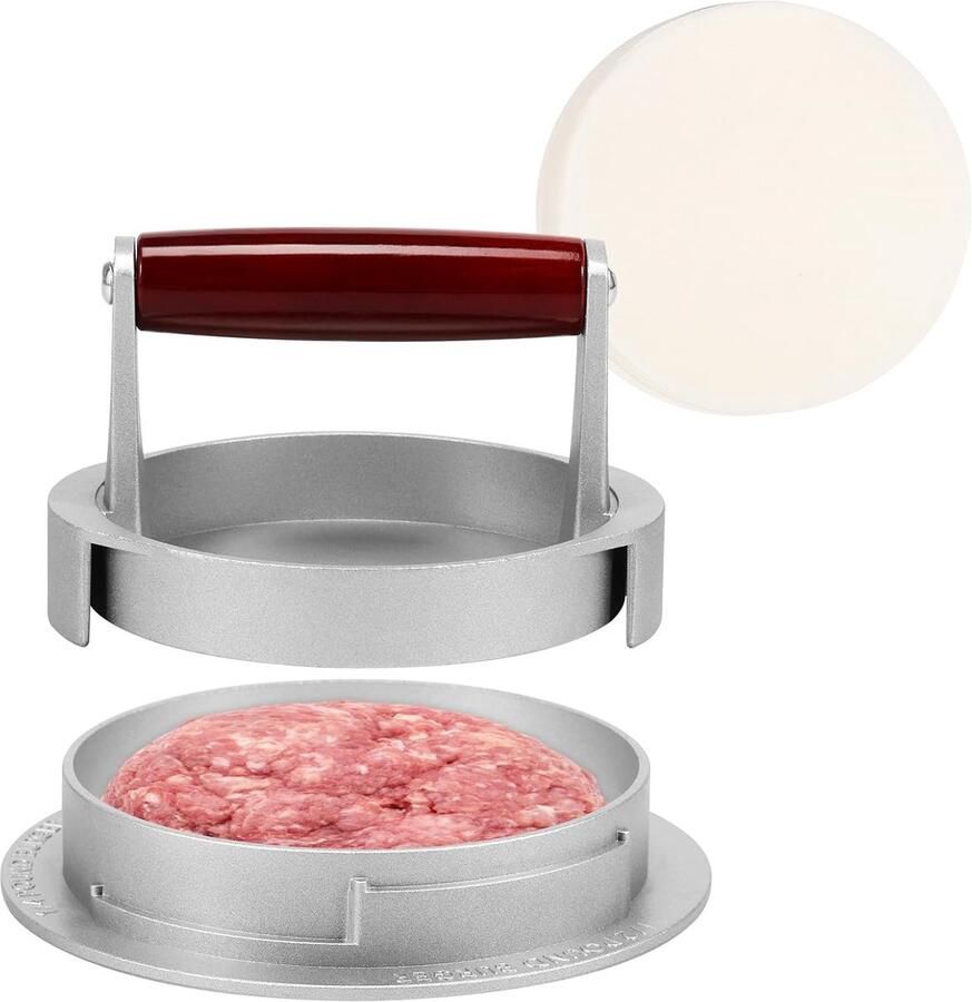 Burger Pers Patty Maker Burgers Maken Verstelbare Dikte 100 Papieren Rood