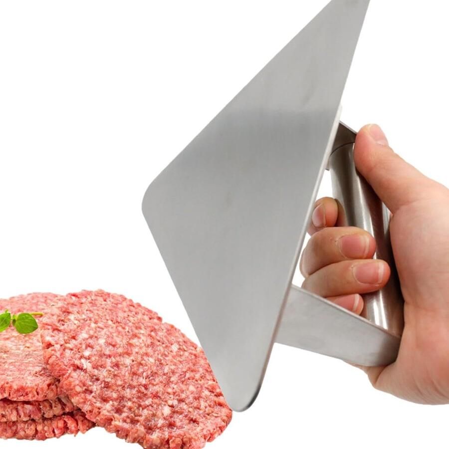 Burger Pers Vlees Smasher Bakplaat Koken Stevig Roestvrij Staal 17cm Diameter