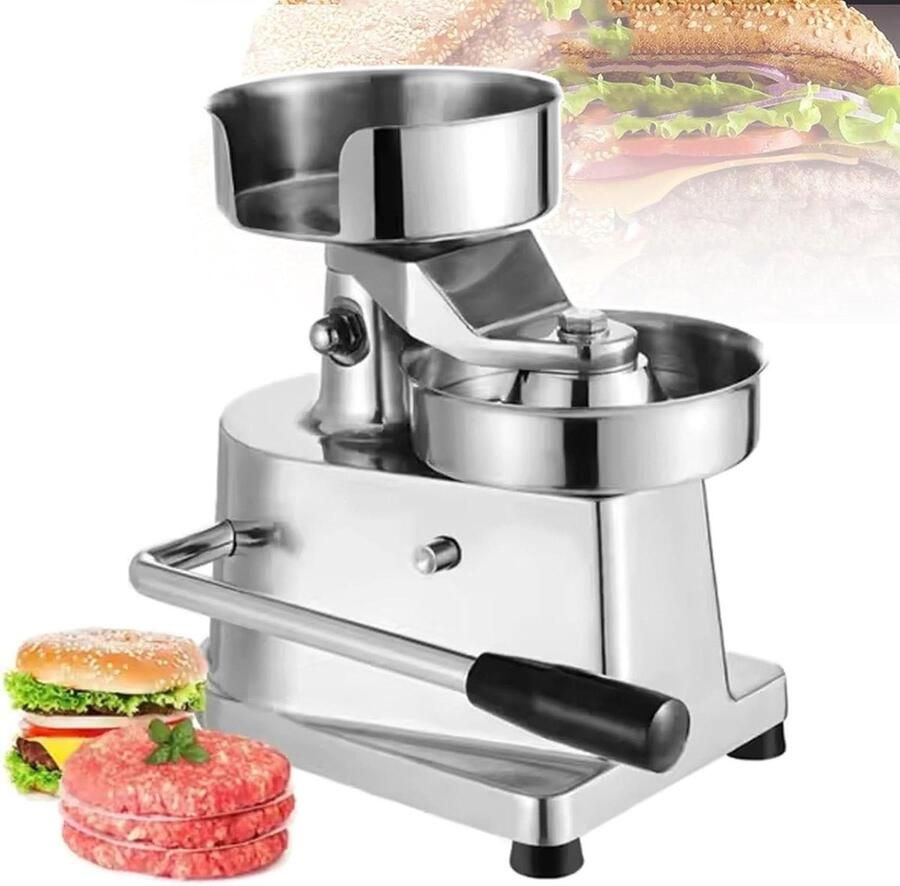 Burger Pers Vlees Tool Pasteitjes Maken Hoge iviteit 150 mm Zilver