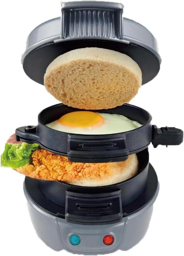 Burger Pers Vleesvormer Burgers Maken Antiaanbaklaag 22 cm Grijs