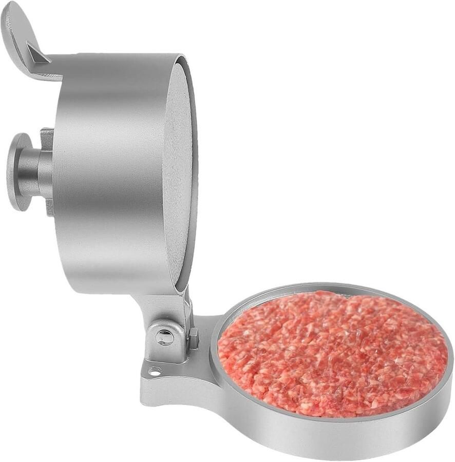 Burger Pers Vleesvormer Patty Burgers Maken Antiaanbaklaag 11 cm Diameter Zilver