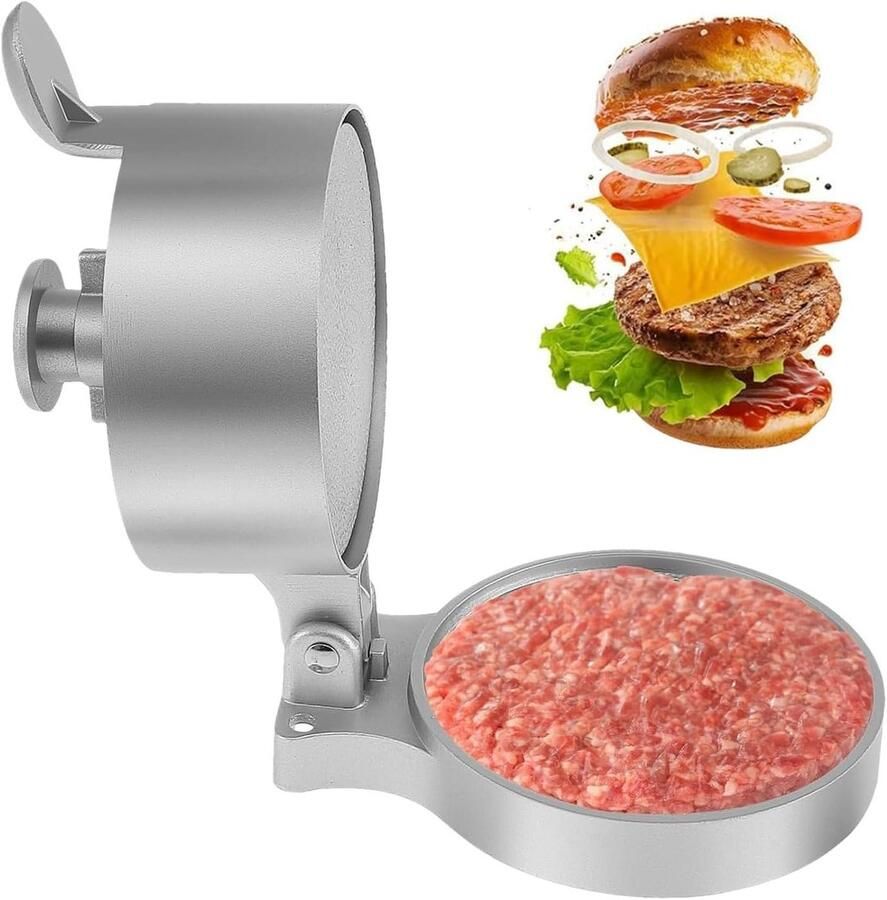 Burger Plet Patty Maker Hamburgers Maken Non-stick Oppervlak 19 x 13 x 11 cm a