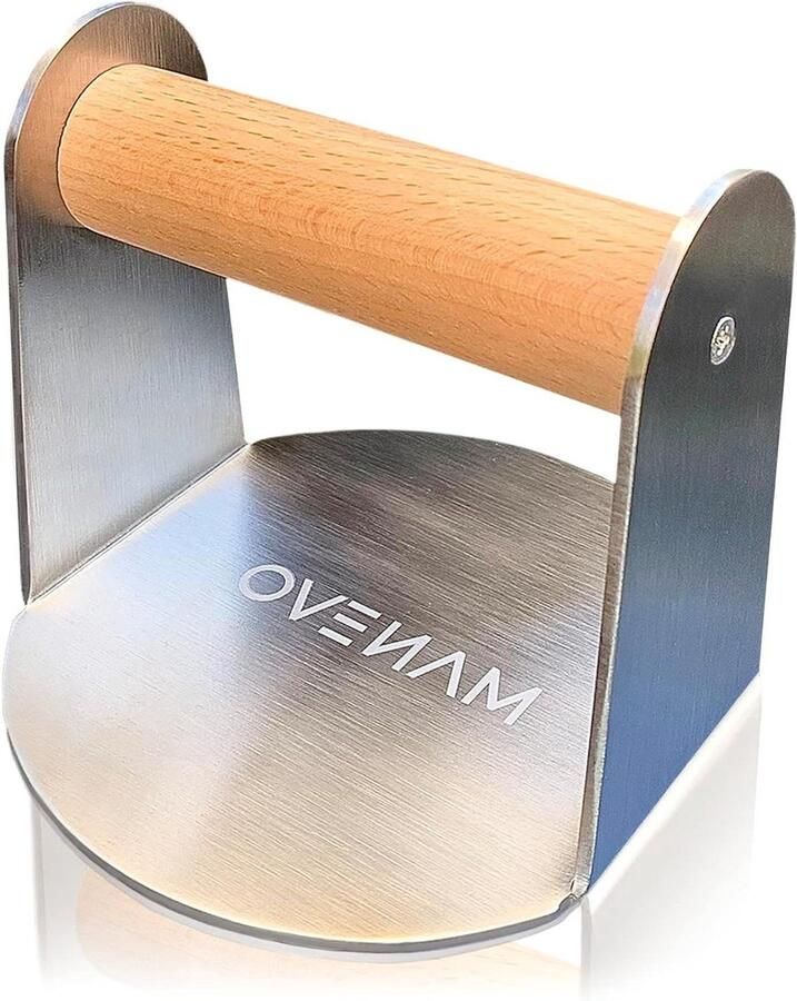 Burger Smasher Burgerpers Grill Burgers Maken Uit Eén Stuk 13.8 cm Zilver