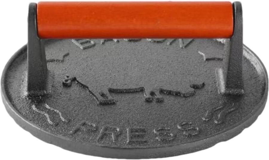 Burger Smasher Vleespers Grill Perfecte Burgers Maken Gietijzeren Constructie 19 x 19 cm Zwart