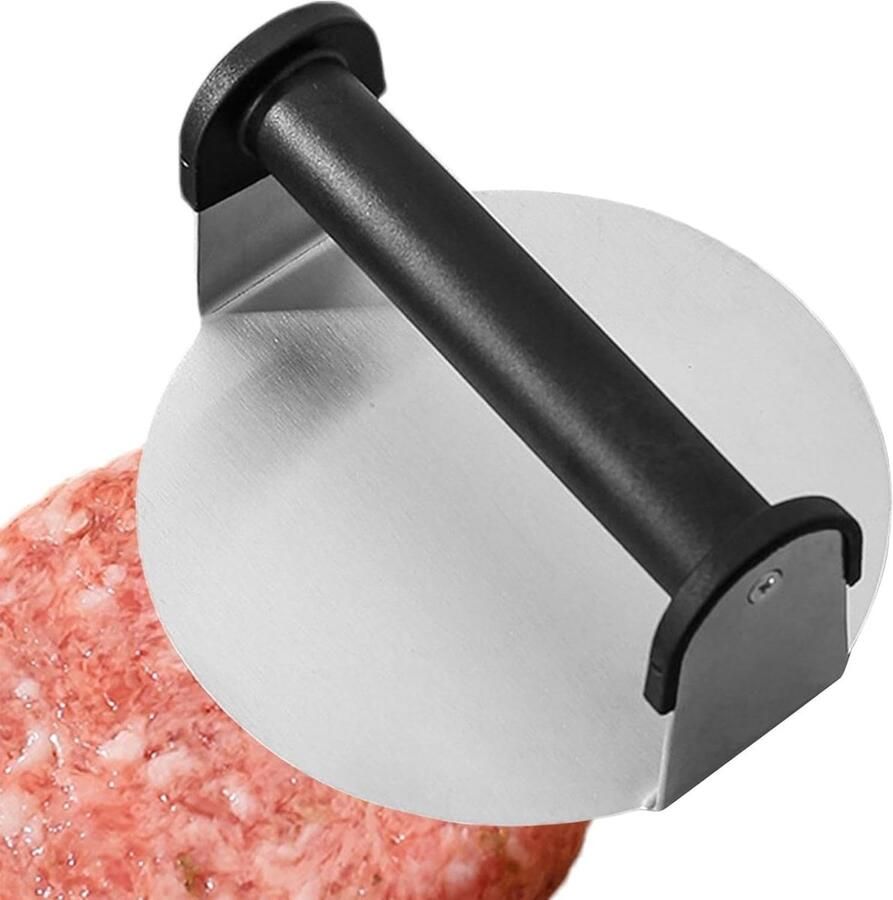 Burger Smasher Vleespers Grill Perfecte Hamburgers Roestvrij Staal 16 x 16 x 8 cm Zilver
