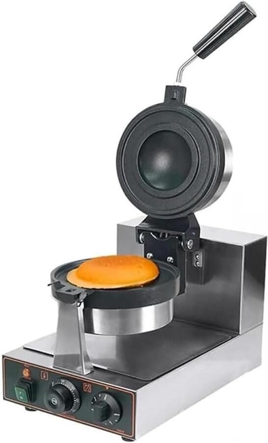 Burger Wafelijzer Hamburger Maker Snacks Maken Dubbelzijdig Verwarmen 10 cm Zilver