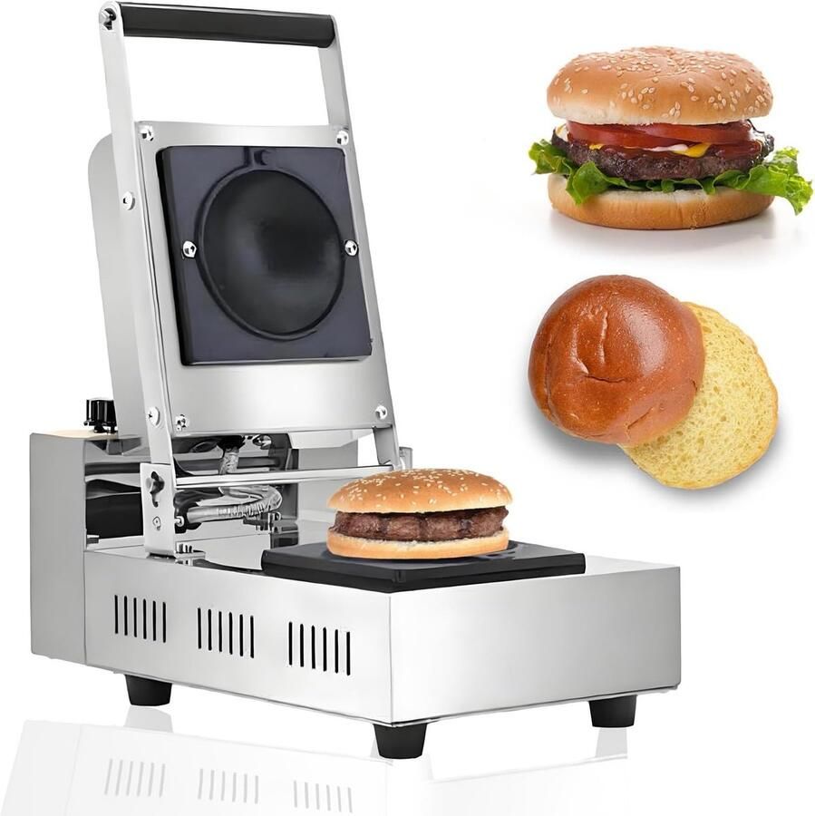 Burger Wafelijzer Sandwichmaker IJs Snacks Maken Dubbelzijdig Verwarmen 9.9 cm Diameter Zilver