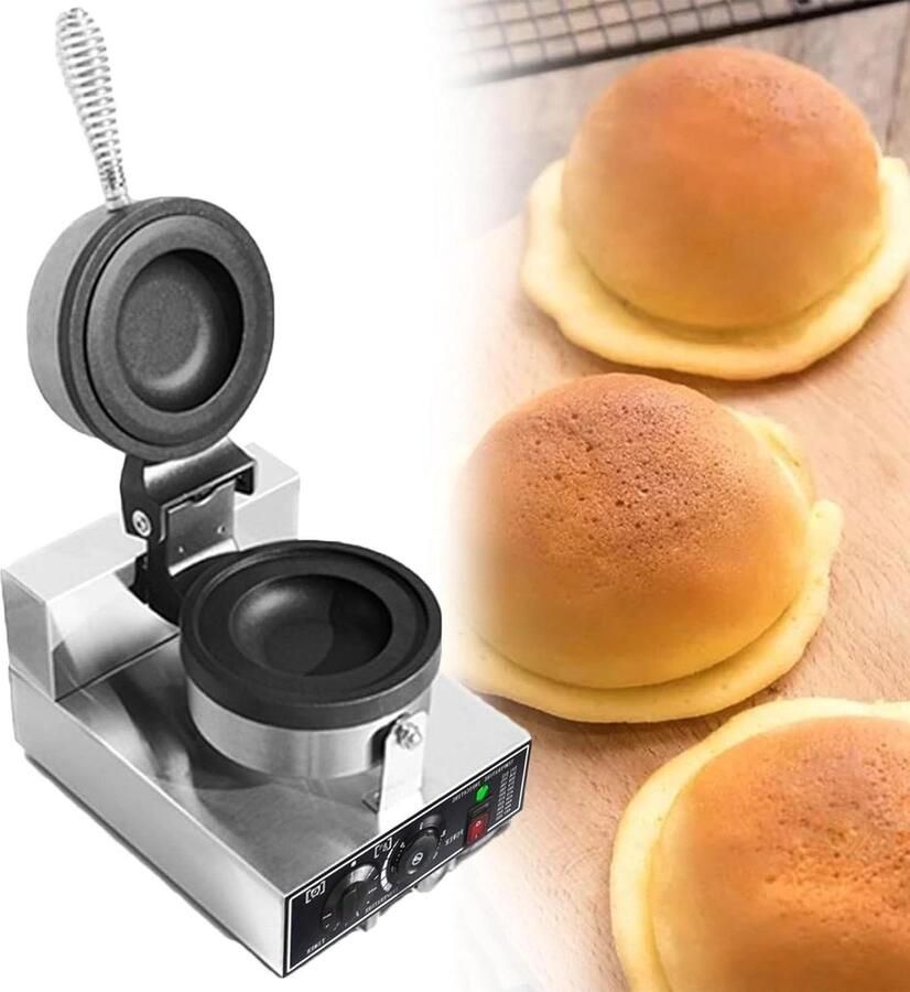 Burger Wafelmaker Patty Pers Thuis Koken Dubbelzijdig Verwarmen 4 Inch Zilver