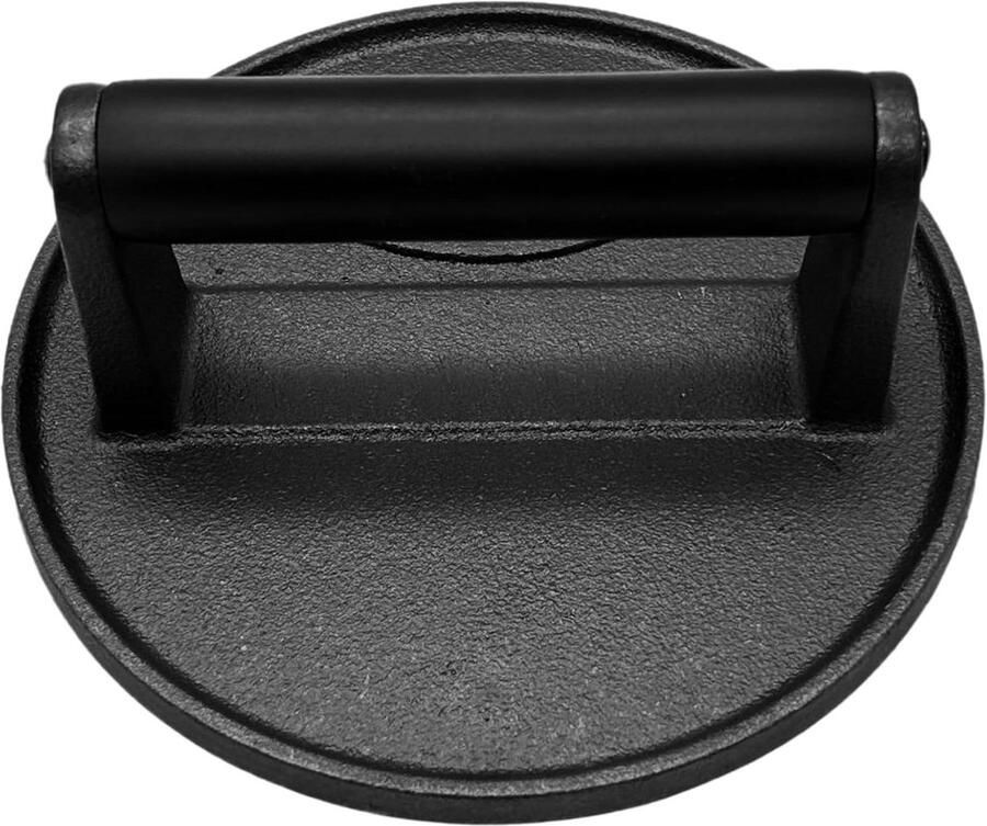 Burgerpers Gietijzer Vlees Smasher Barbecue Gereedschap Uniforme Warmte 16.5 Cm Diameter Zwart