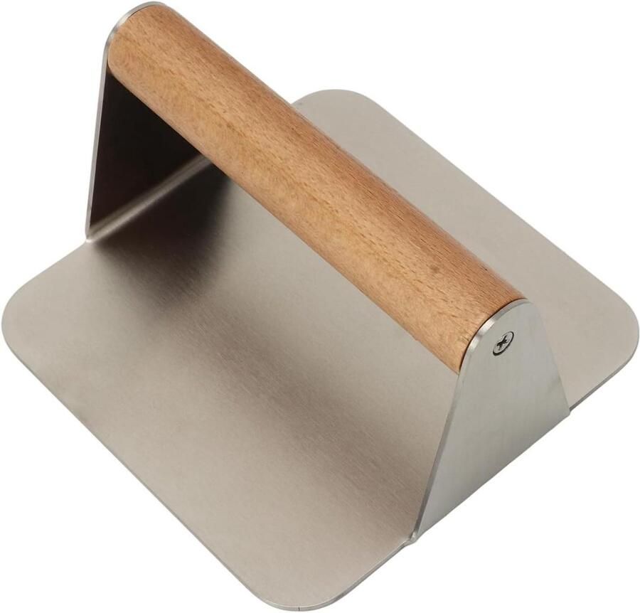 Burgerpers Grill Smasher Burgers Maken Glad Verwarmingsoppervlak 14 x 14 x 9 cm Zilver