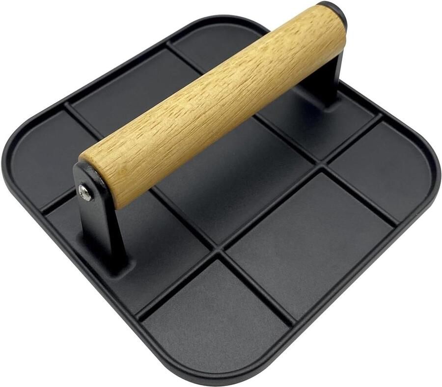 Burgerpers Grillpers Bakplaat Hamburgers Maken Gietijzeren Constructie 165 cm Zwart