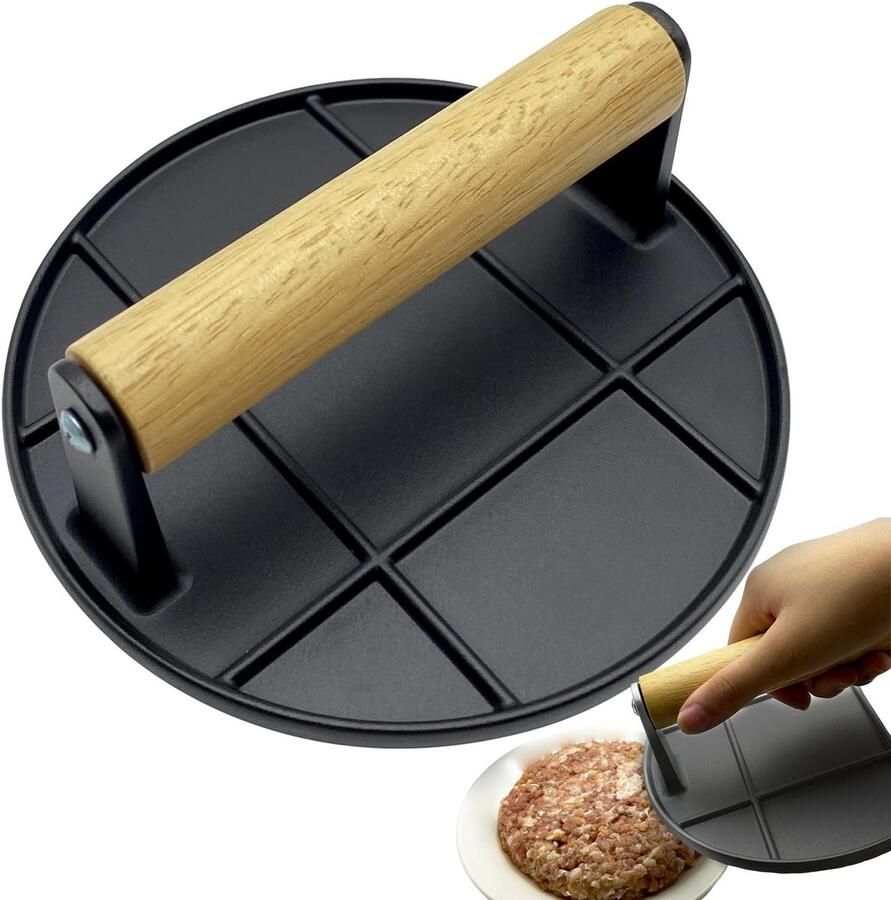 Burgerpers Grillpers Vleespers Perfect Grillen Hittebestendig Handvat 165 cm Metaal