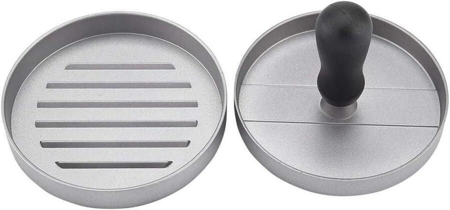 Burgerpers Pasteitjes maker Burgers maken Antiaanbaklaag 13 x 13 x 5 cm Zilver