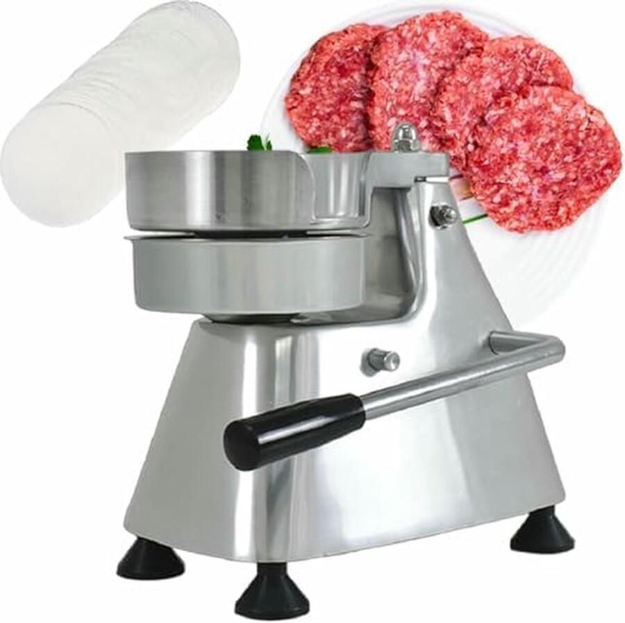 Burgerpers Patty maker Burgers maken Verstelbare dikte 10-15 cm Zilver