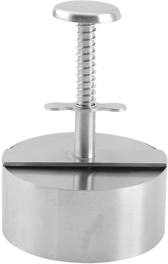 Burgerpers Patty Maker Vleespastei Vorm Burgers Maken Roestvrij Staal 11.4 cm Zilver