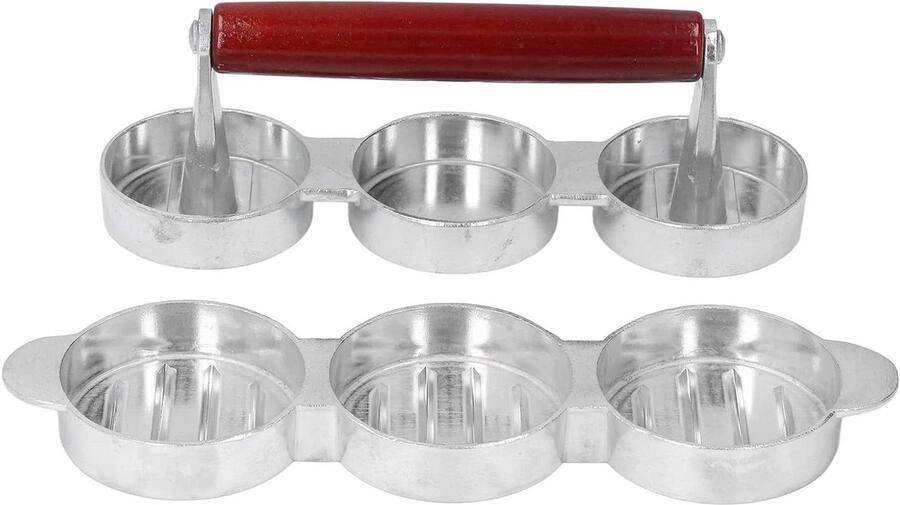 Burgerpers Patty Maker Vleesvormer Outdoor Koken Anti-aanbak Laag 25 cm Lengte Zilver