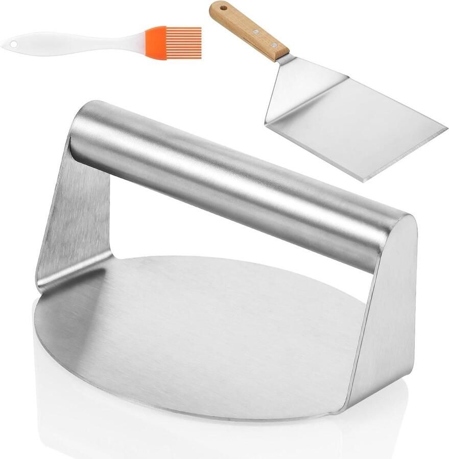 Burgerpers Set Hamburgersmoker Burgers Maken Roestvrij Staal 3479 cm Zilver