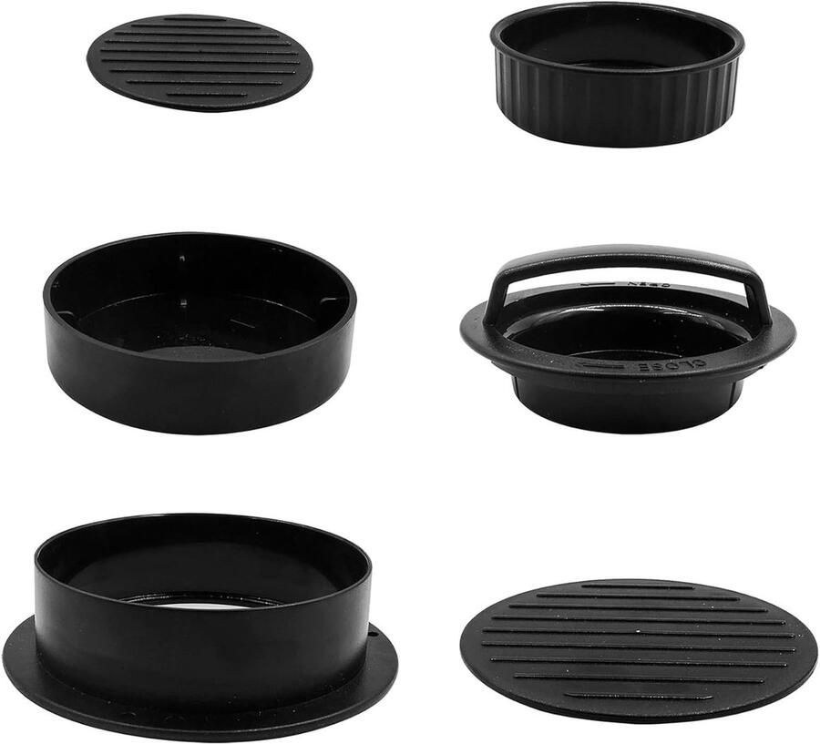 Burgerpers Set Patty Maker Burgers Maken 3-in-1 Ontwerp 12.5cm Grijs - Foto 1
