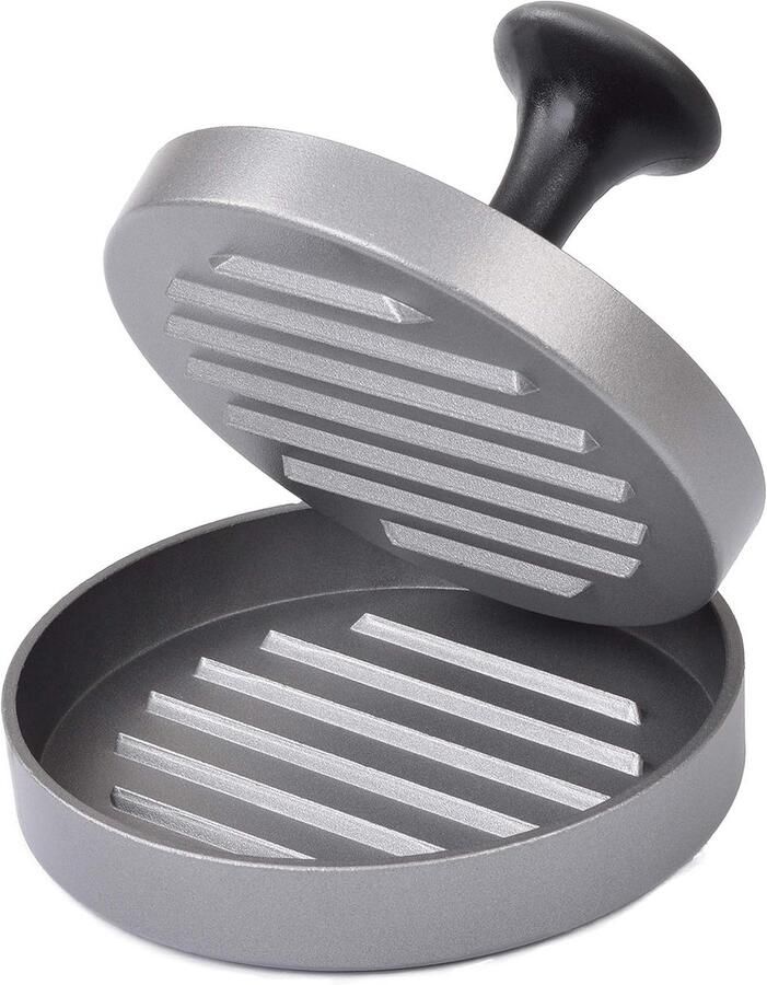 Burgerpers Set Vleesvormer Burgers Maken Antiaanbaklaag 12 cm Diameter Zilver