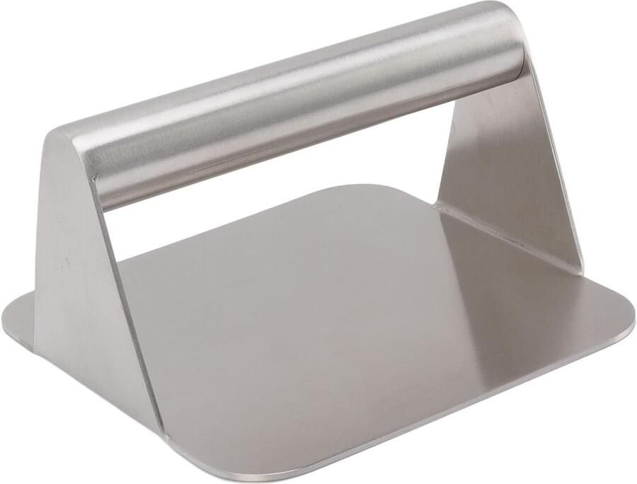 Burgerpers Spekgrillpers Vlees Grillen Roestvrij Staal 14x14x7.5cm Zilverkleurig