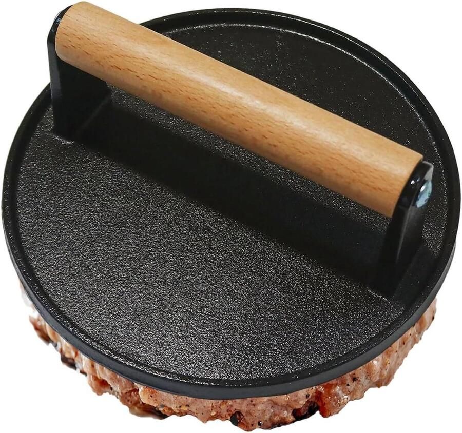 Burgerpers Tool Vleespers Grill Smash Burgers Maken Ergonomisch Handvat 19 cm Diameter Metaal