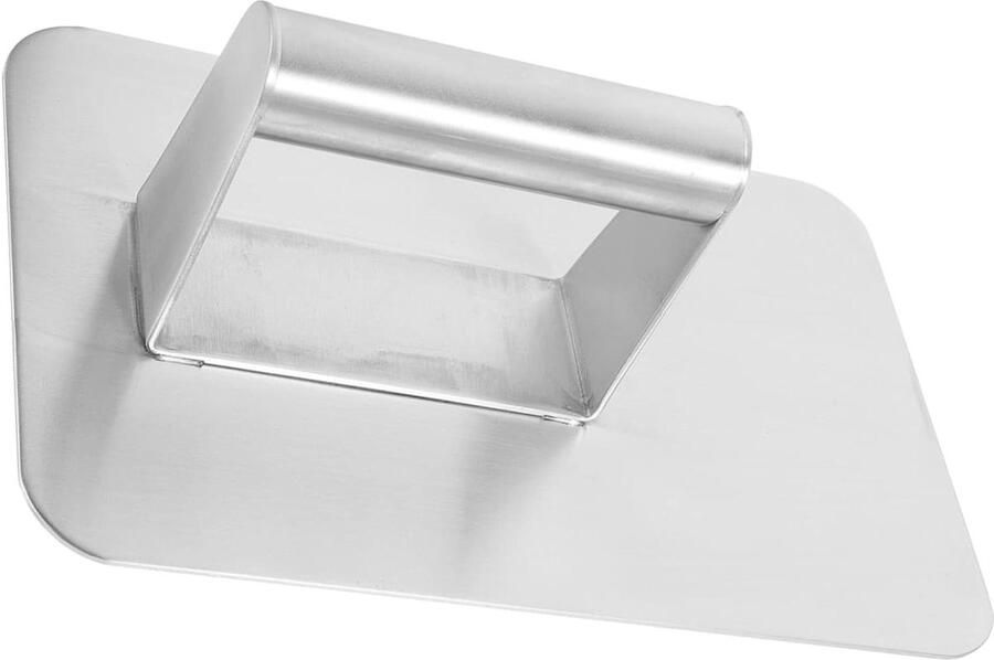 Burgerpers Vierkant Vleespers Pannenkoekenpers Perfecte Burgers Maken Zwaar Gietijzer Ontwerp 23 x 14 cm Zilver