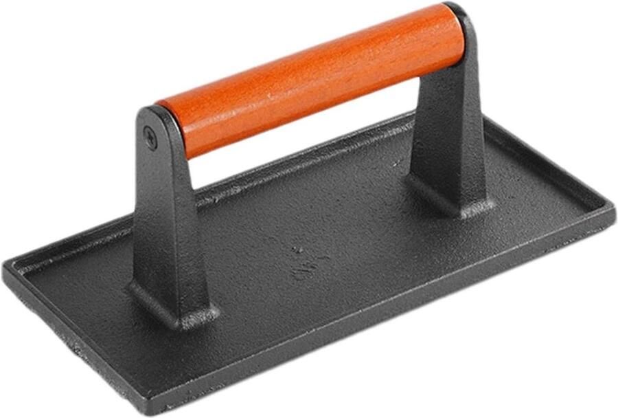 Burger Smasher Vleespers Grill Hamburgers Maken Gietijzeren Pan 19 x 19 cm Zwart