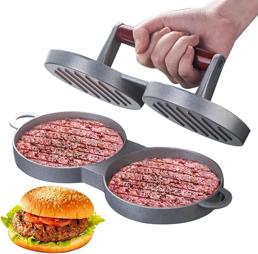 Burgerpers Vleesmaker Burgers Maken Dubbele Patty Houder Niet gespecificeerd Zilver