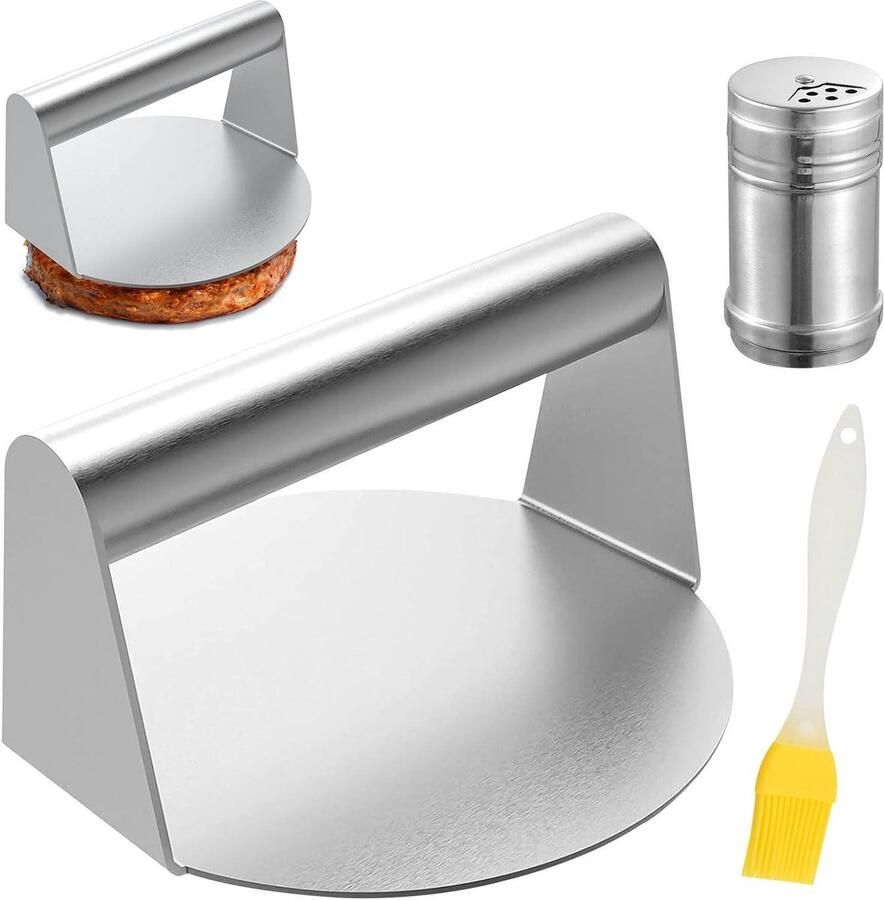 Burgerpers Vleespers Burgers Maken Roestvrij Staal 320 gram Zilver - Foto 1