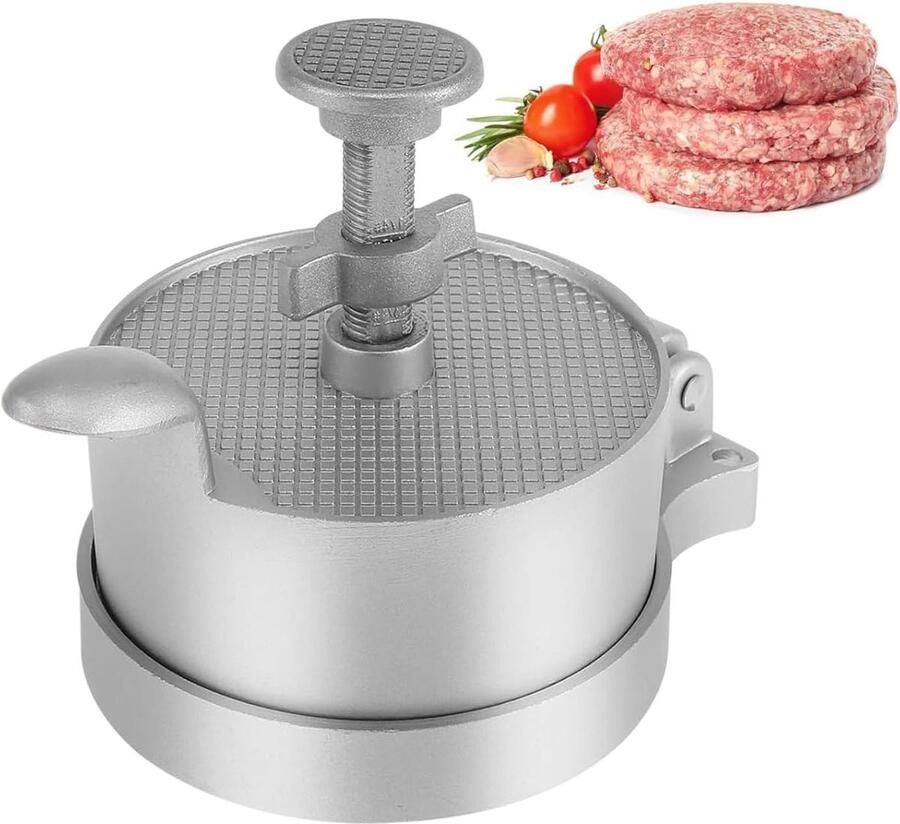 Burgerpers Vleespers Gelijkmatig Grillen Verstelbaar 19 x 13 x 11 cm Zilverkleurig