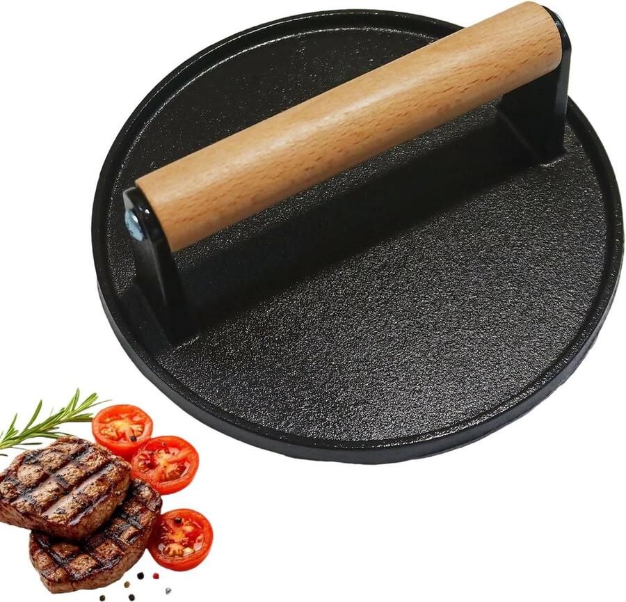 Burgerpers Vleesvormer Barbecue Natuurlijke antiaanbaklaag 18 x 18 x 7 cm Metaal