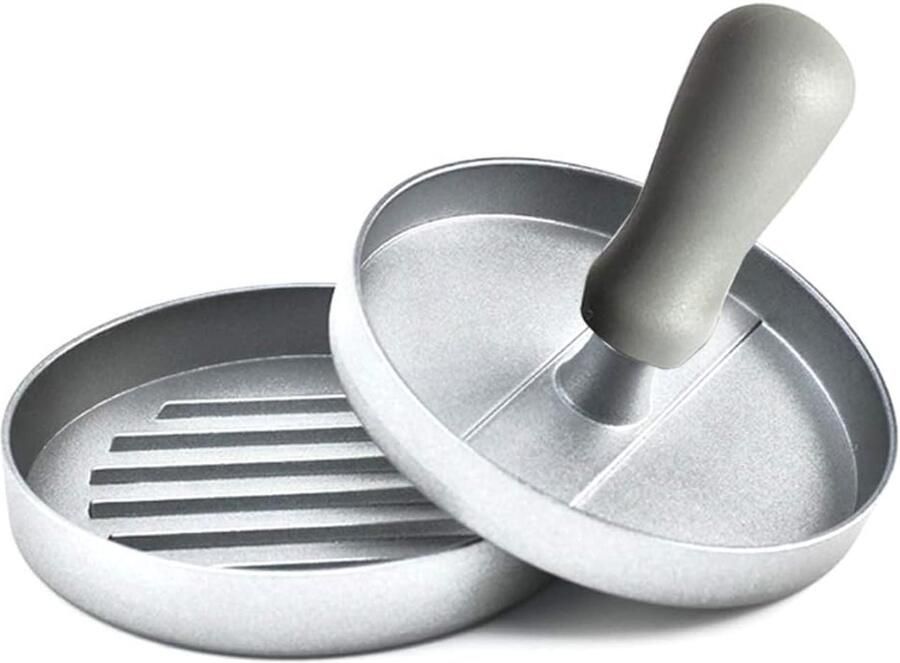 Burgerpers Vleesvormer Burgers Maken Non-stick Grill Design 12 x 9 cm Grijze Handgreep