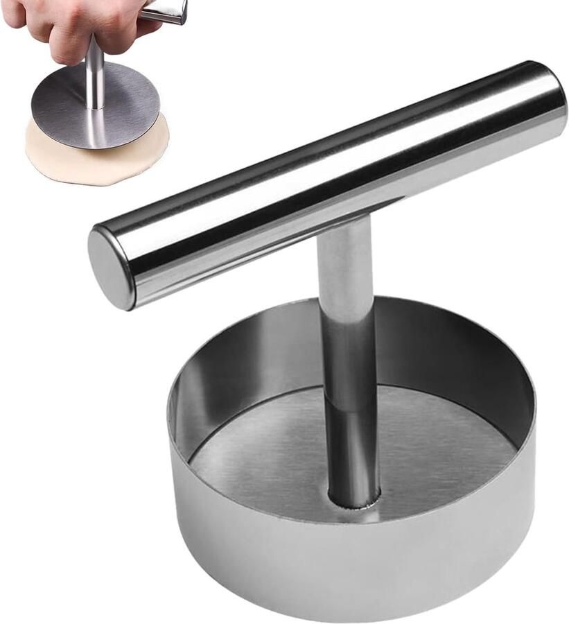 Burgerpers Vleesvormer Patty Maker Vlees Vormen Roestvrij Staal 9 x 6 x 2.5 cm Zilverkleurig