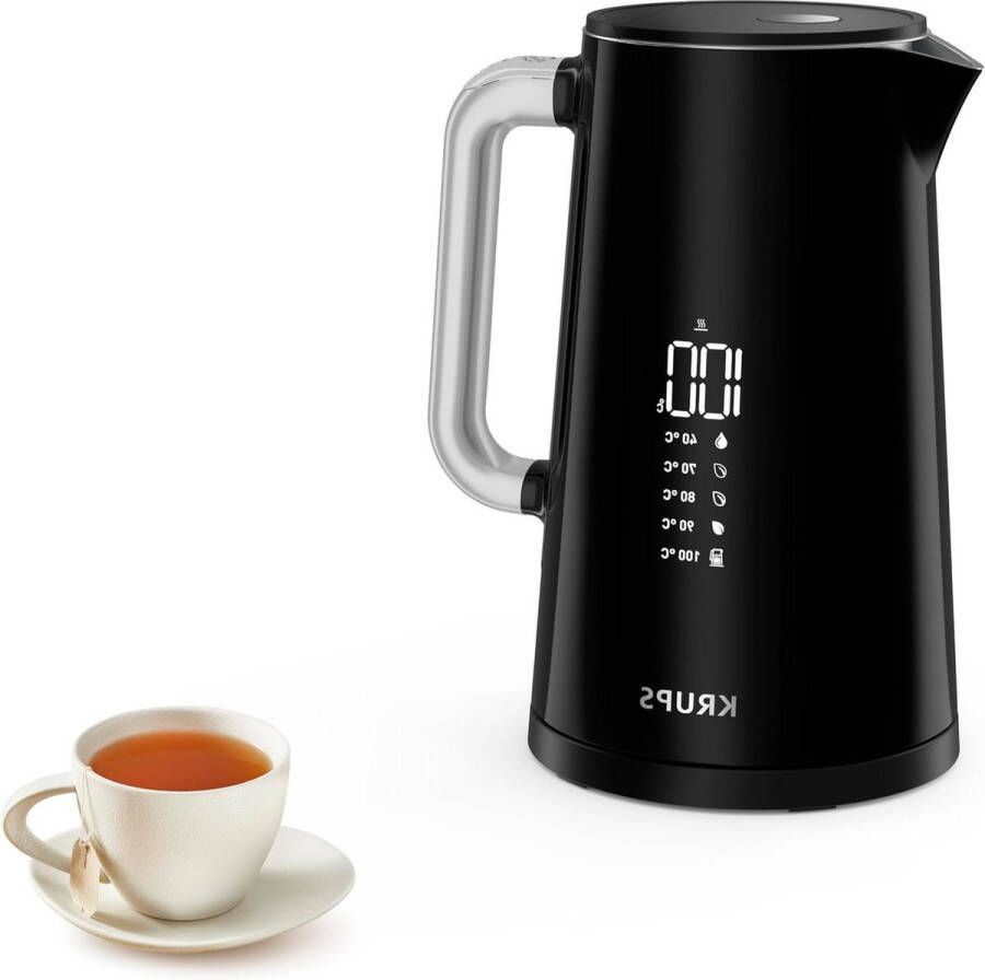 BW801810 Waterkoker 5 temperaturen 1.7 liter roestvrij staal dubbelwandig zwart