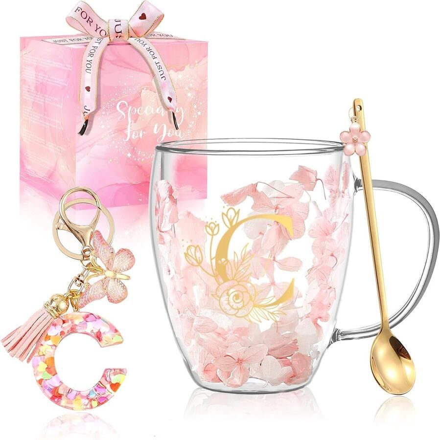 Cadeaus voor vrouwen glazen koffiemok uniek verjaardagscadeau voor vrouwen haar dames espresso theekopjes gepersonaliseerde geschenken voor vrienden mama schattige dubbelwandige glazen mokken Kerstmis