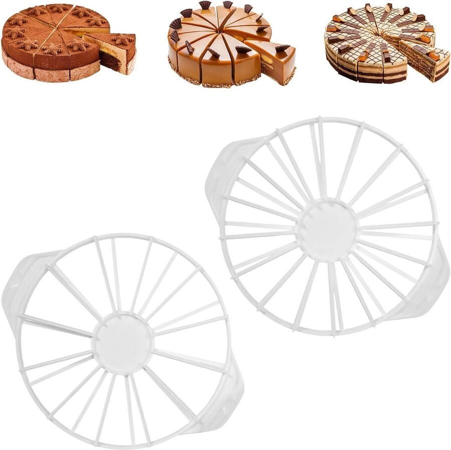 Cake Divider 10 12 14 16 2 Stuks Ronde Cake Snijder van Plastic voor Perfecte Taartverdeling en Gemakkelijk Snijden van Taartkorst