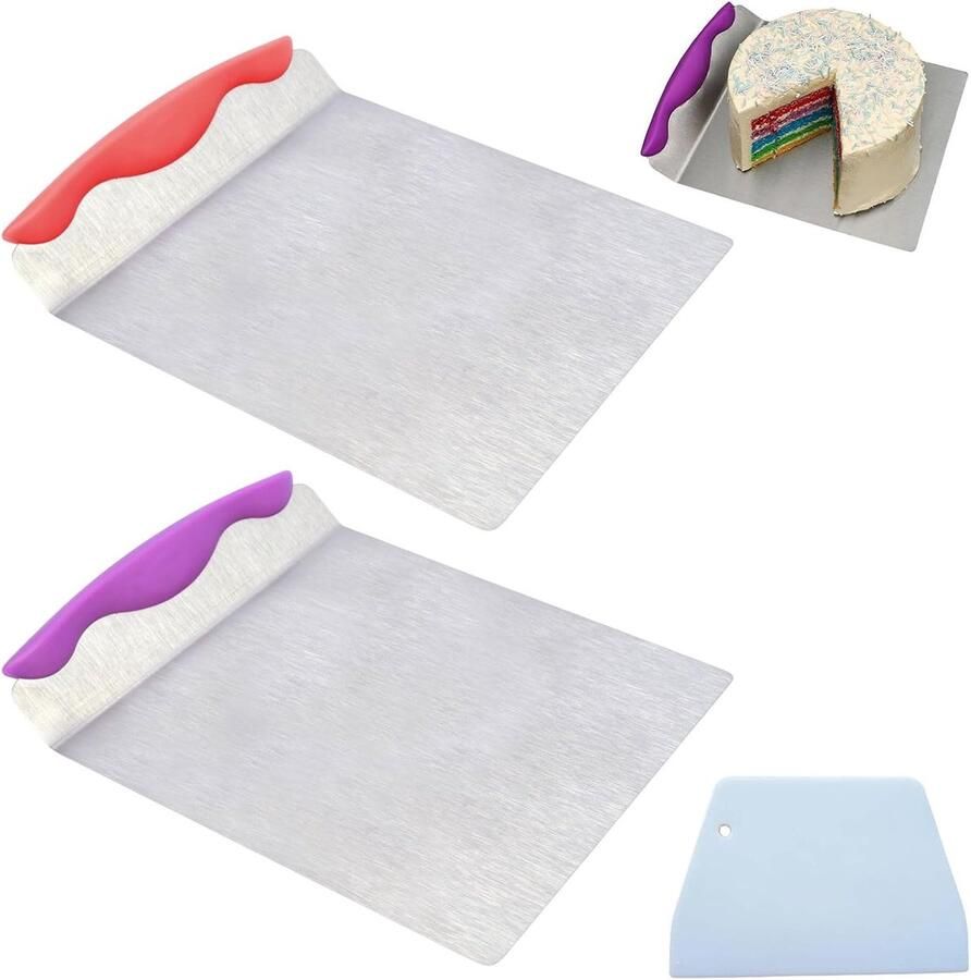 Cake Lifter en Pizza Transfer Tray voor het Makkelijk Overbrengen van Taarten en Pizza's Ideaal voor Bakliefhebbers en Professionals 24x20CM 2 Stuks
