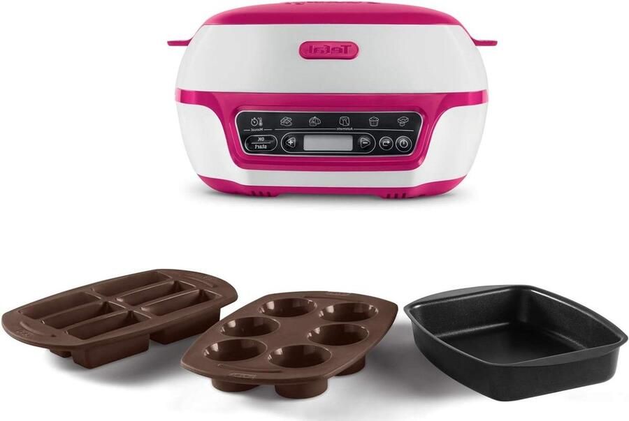 Cake Maker Bakapparaat Creatief Bakken Vijf Automatische Programma's 6 Cups Wit Lila