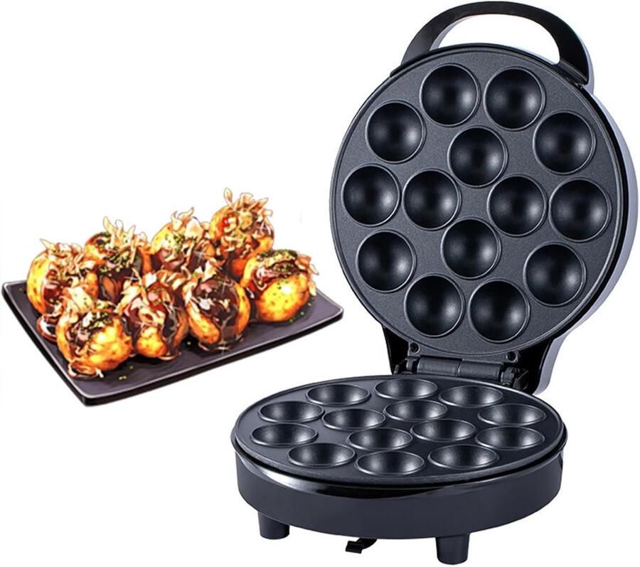 Cake Pop Maker Cupcake Machine Feestelijke Snacks Maken Dubbelzijdige Verwarming 22.4 x 13.9 x 28.2cm Zwart