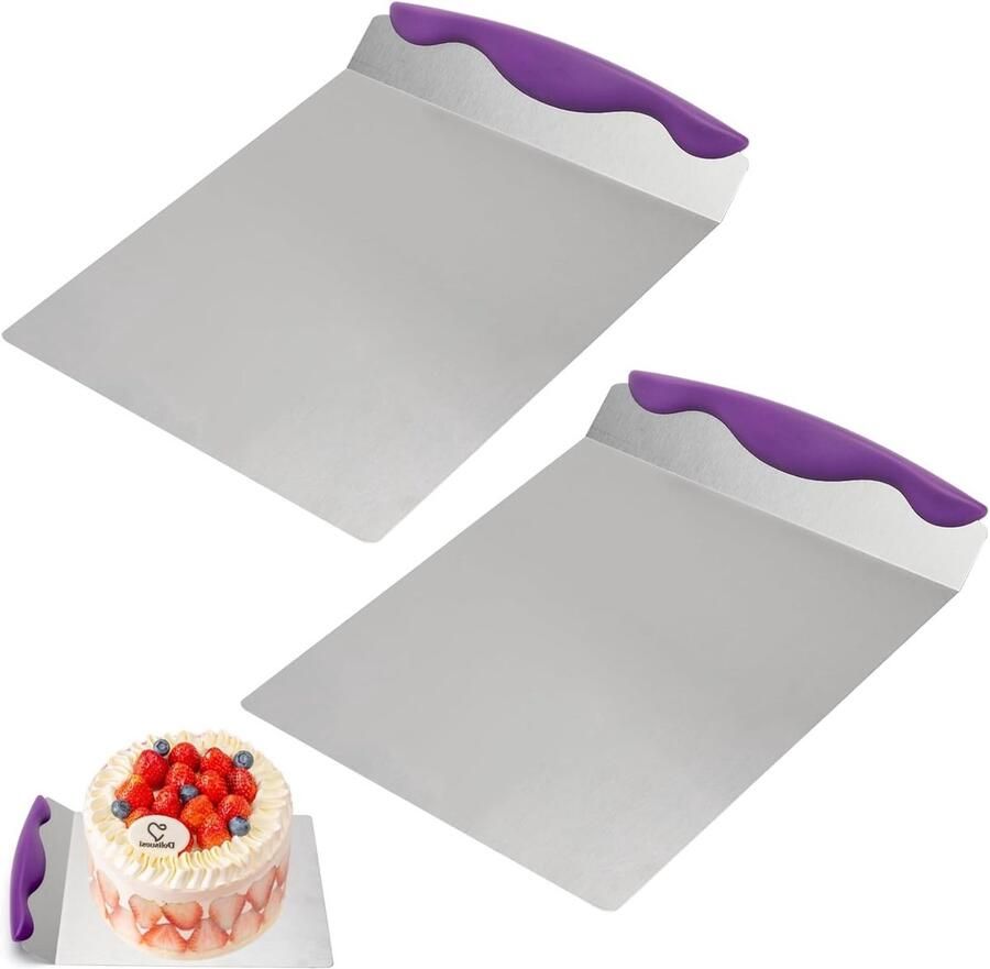 Cake Server Set van 2 Stuks RVS Taartserver met Handvat Ideaal voor Taarten en Pizza's Perfecte Taartaccessoires voor Bakliefhebbers