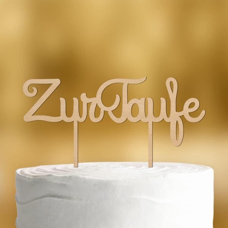 Cake Topper voor doop schrijfschrift beukenhout XL