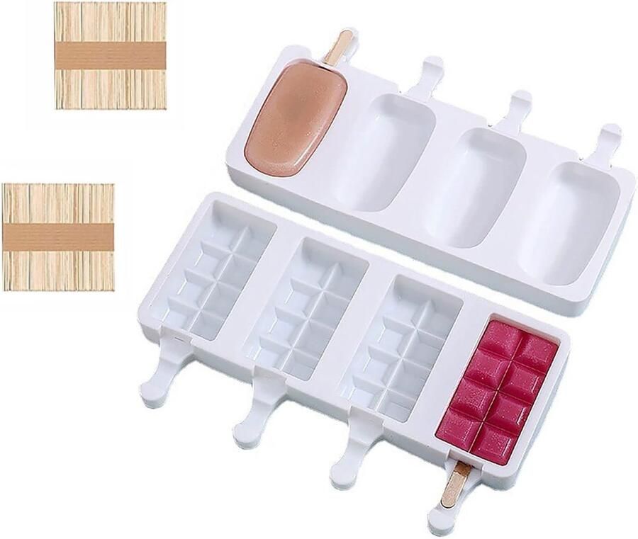 Cakevormen voor Cake Pops en IJsjes 100 Houten Stokken voor Zelfgemaakte IJsjes 2-Pack voor Creatieve Desserts