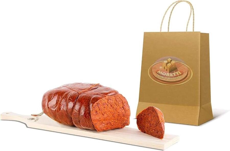 Calabrese Nduja Di Spilinga Original Artisan Spiling Vacuüm verpakt 100% NATUURLIJK in de darm Puur Varkensvlees Smeerbare Salami (400g + (pak van 1))