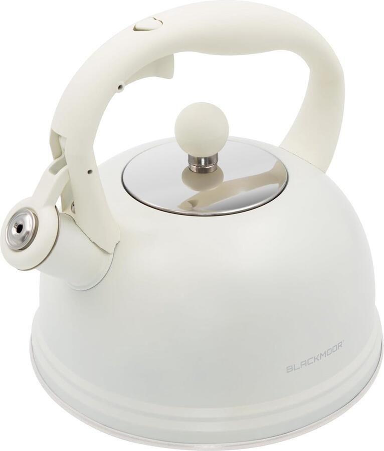 Callisto 2 5 l fluitketel voor gaskookplaat kookplaat voor inductie gas elektrisch halogeen roestvrij staal met tuit deksel en afgeronde handgreep (ivoor)