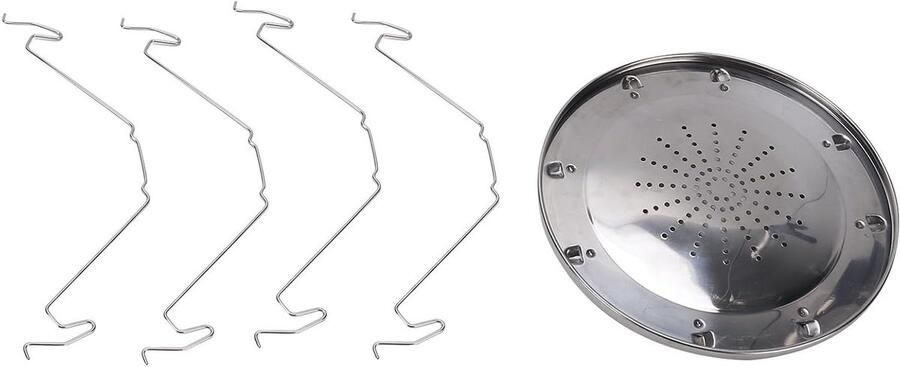 Camping Broodrooster Grill Buiten Koken Opvouwbaar Reisontwerp 22 cm Diameter Zilver